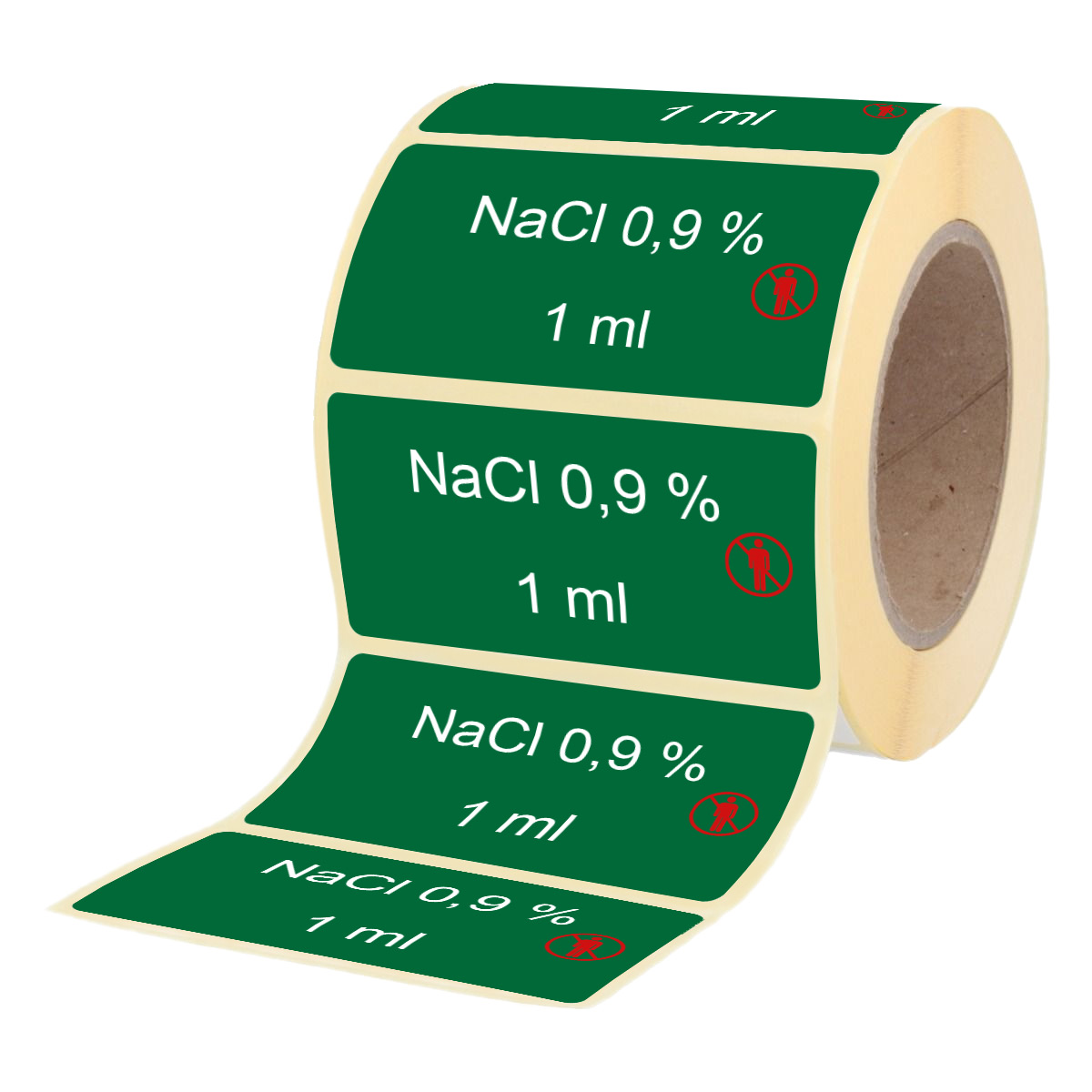 Übungsmedikamente® NaCl 0,9 % 1 ml - Etiketten für Brechampullen 100 Etiketten