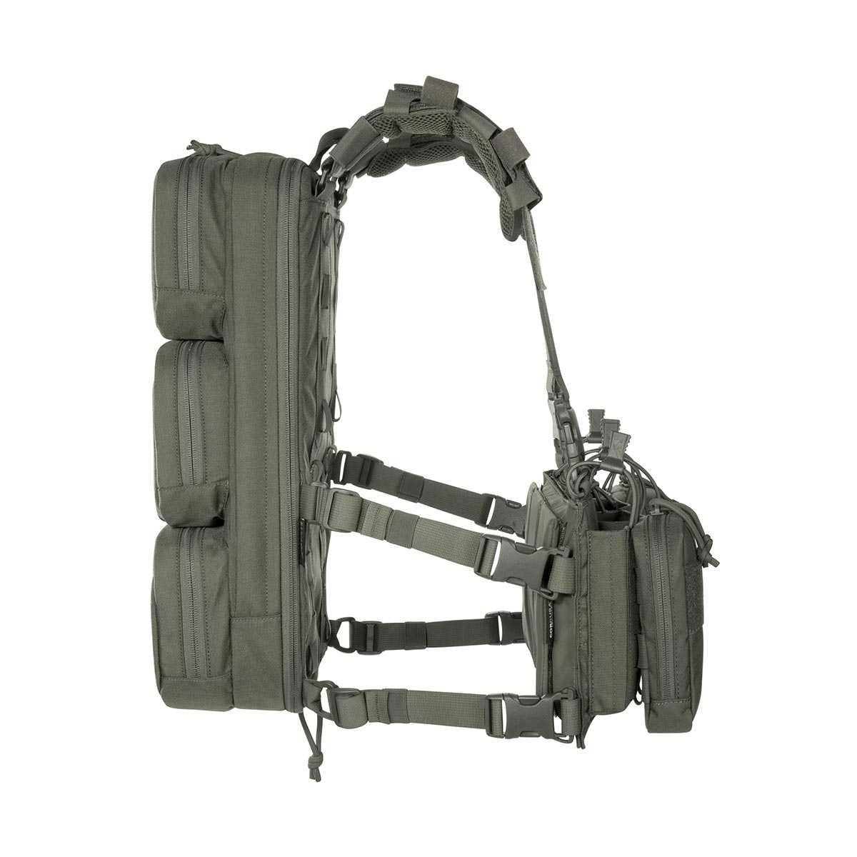 Tasmanian Tiger® Leichtes Gurtzeug TT Modular Chest Rig 4xM4 IRR | Farbe: Steingrau-Oliv