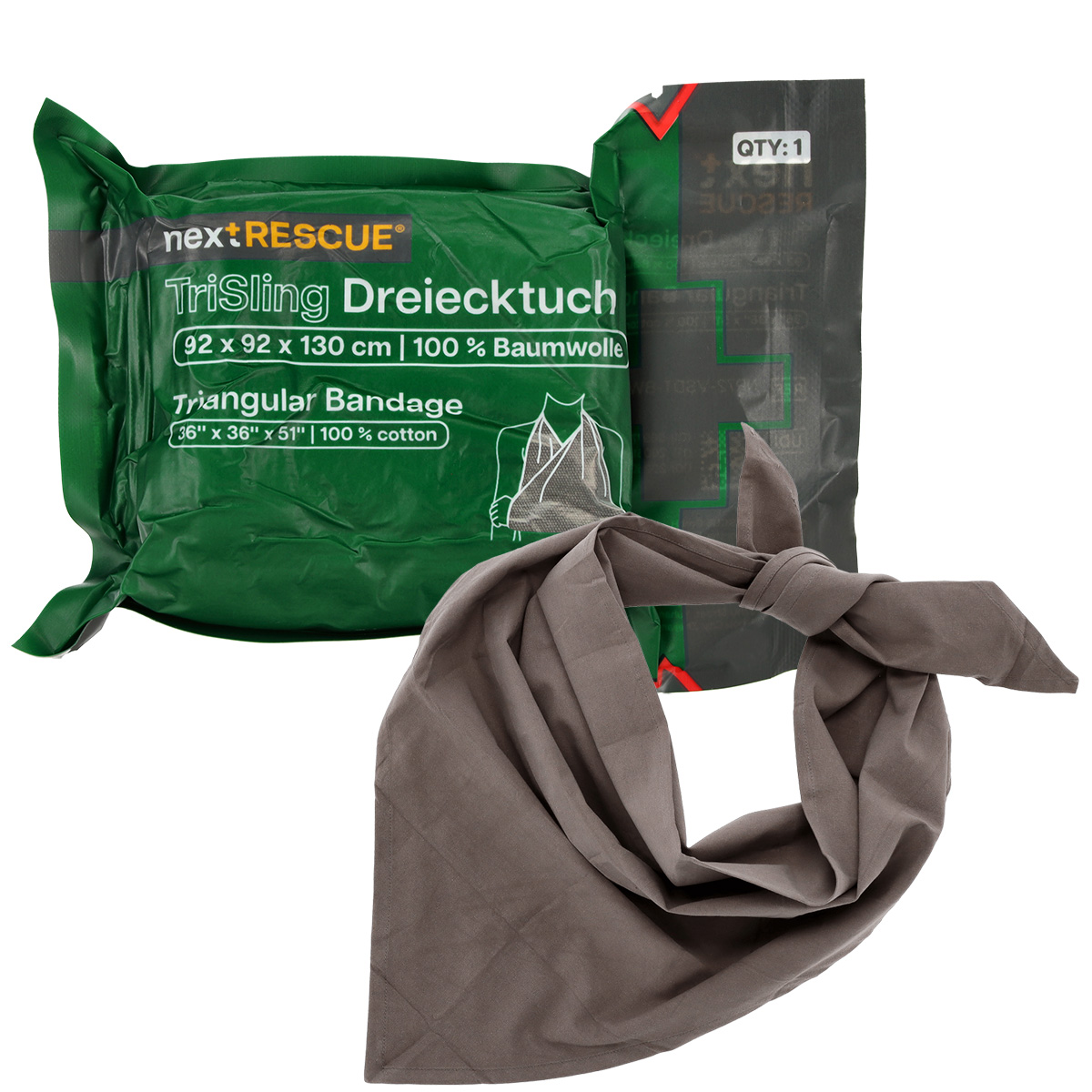 nextRESCUE® TriSling Armtragetuch / BW Dreiecktuch nach TL | Baumwolle | Farbe: Oliv