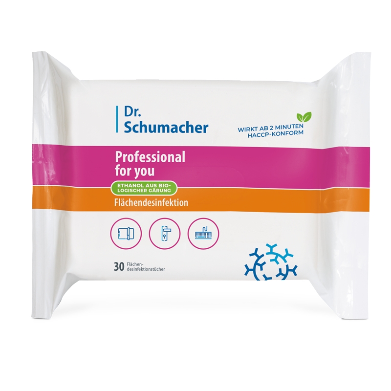 Dr. Schumacher Professional for you Flächendesinfektion Wipes 30 | Packung á 30 Tücher