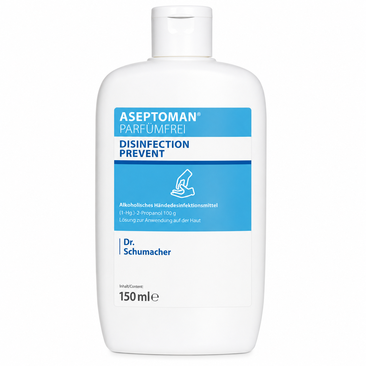 Dr. Schumacher ASEPTOMAN® parfümfrei Händedesinfektionsmittel | 150 ml Flasche