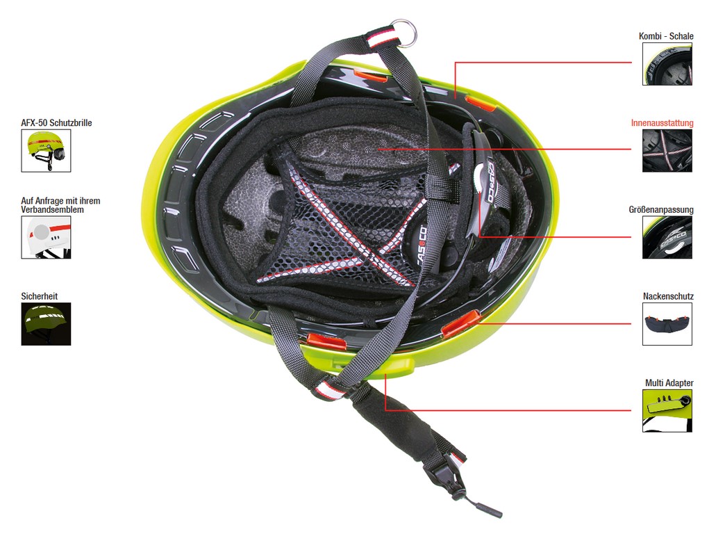 CASCO® PF 100 Rescue TH Helm / Rettungsdiensthelm | Farbe: Tagesleuchtgelb / Blau