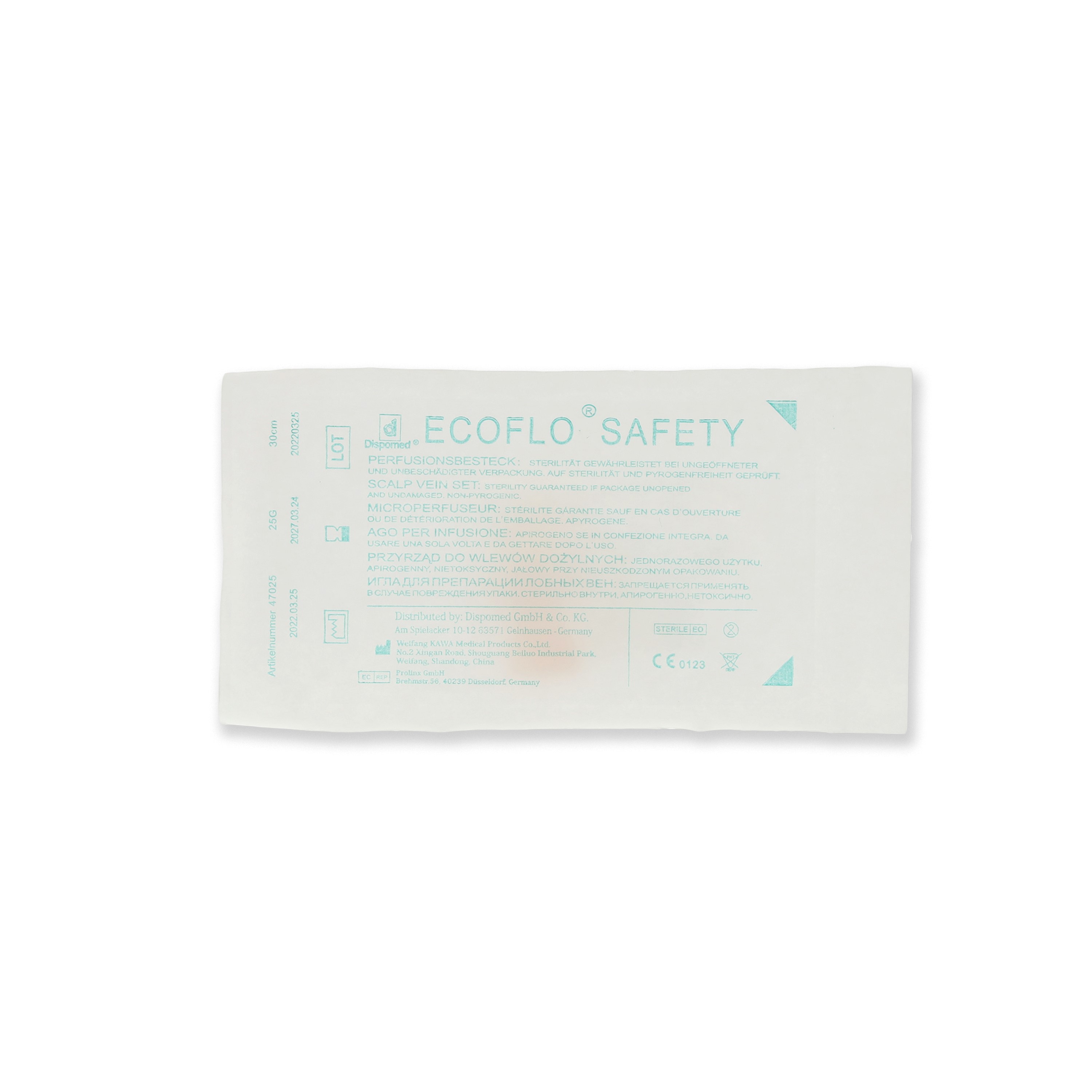 Dispomed® ECOFLO® safety Flügelkanüle 25G / 0,5 x 19 mm | Farbe: Orange | Packung á 1 Stück