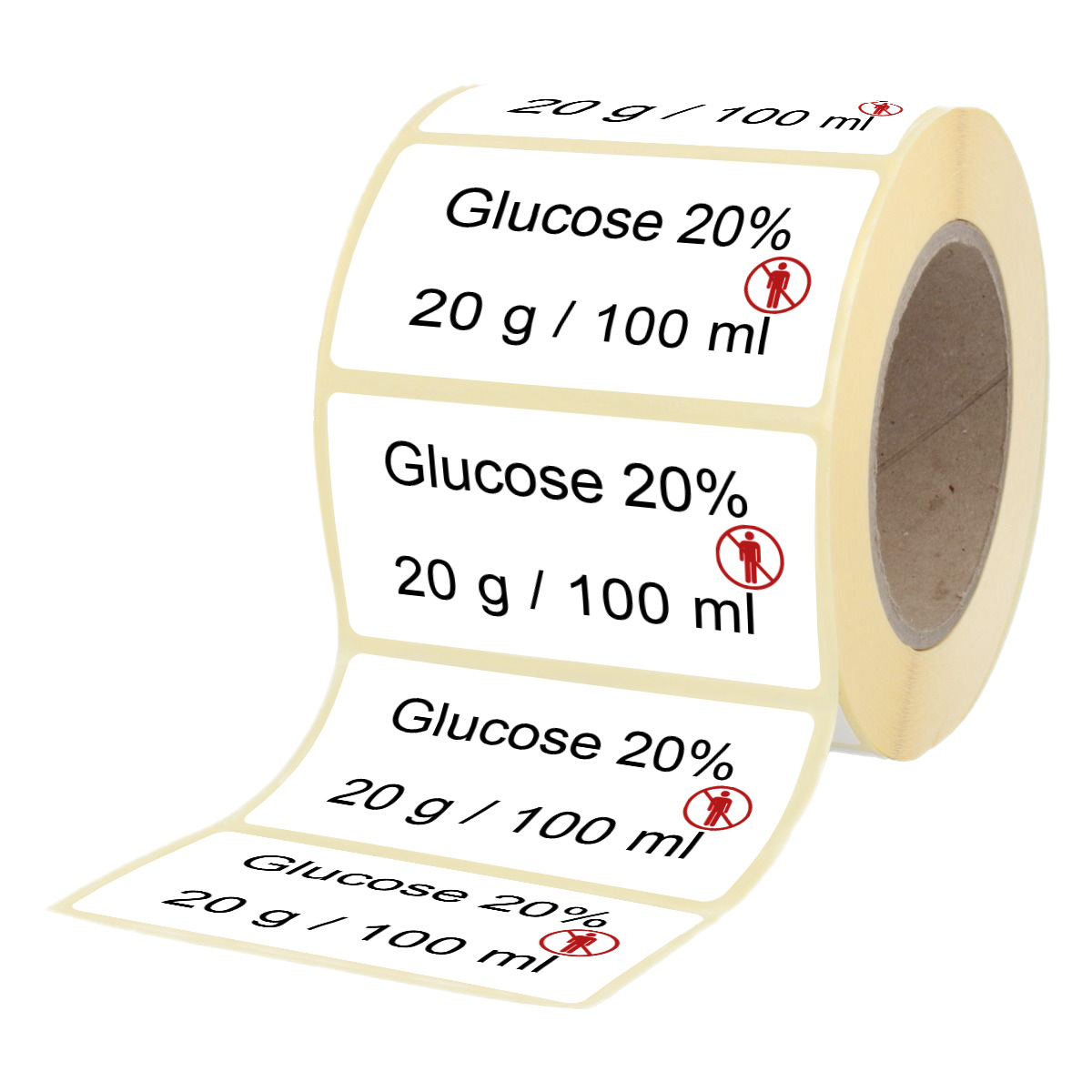 Übungsmedikamente® Glucose 20 % 20 g / 100 ml - Etiketten für Stechampullen 100 Etiketten