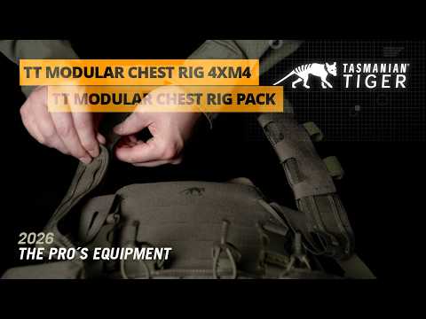 Tasmanian Tiger® Leichtes Gurtzeug TT Modular Chest Rig 4xM4 IRR | Farbe: Steingrau-Oliv