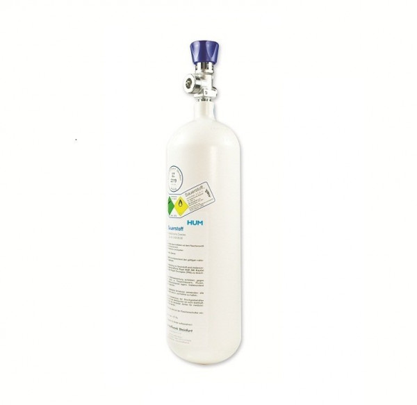 MeierMed Sauerstoff-Flasche O2 gefüllt mit Restdruckventil - Größe: 2
